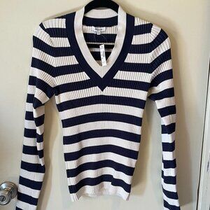 NWT Madewell V-Neck Striped Sweater